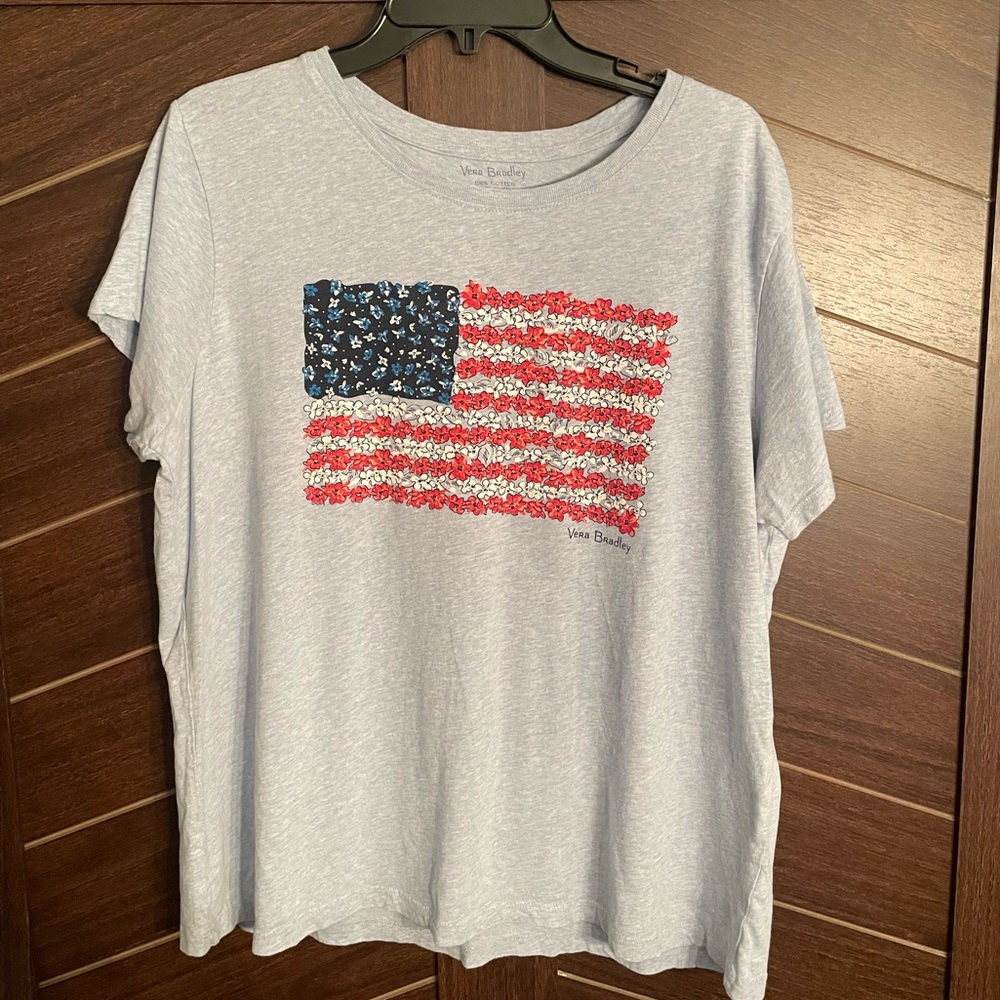 Vera Bradley Floral American Flag Shirt size large